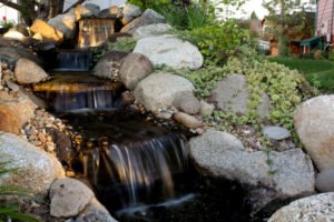lake tahoe water feature and landscaping